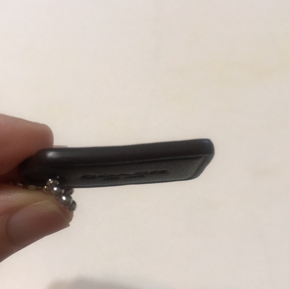 Coach Leather Bag Charm Replacement Logo Dog Tag Ball Chain Navy Blue Mini Small - Picture 7 of 12